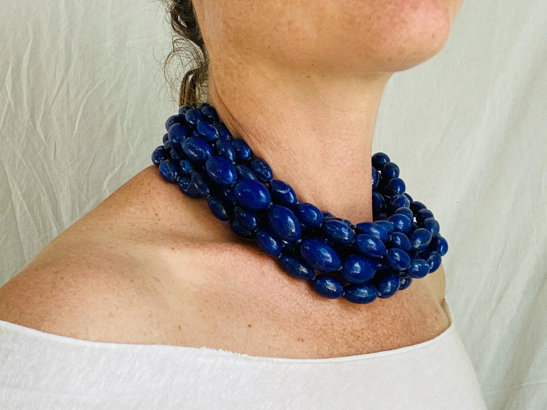 Lapis Multi-Strand Necklace.