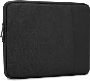 Laptop Bag 14" in Black  Notebook Computer Cover Made of Fabric with Velvet Lining, Compartment and Anti-Scratch Zipper  Protection Sleeve Case