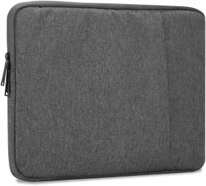 Laptop Bag 14" in Dark Grey  Notebook Computer Cover Made of Fabric with Velvet Lining, Compartment and Anti-Scratch Zipper  Protection Sleeve Case