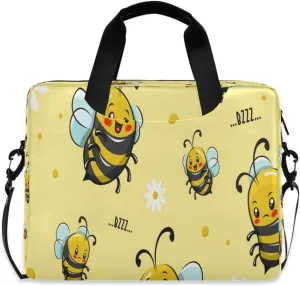 Laptop Bag, Briefcase with Shoulder Strap, Waterproof and Durable, Suitable for Boys and Girls, Cute Honey