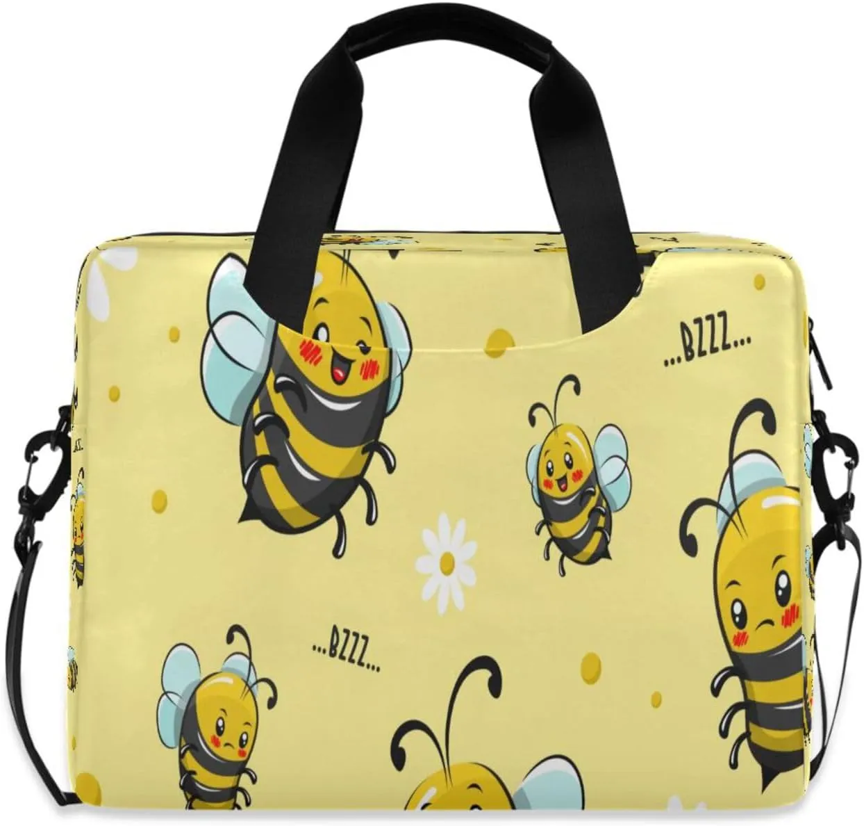 Laptop Bag, Briefcase with Shoulder Strap, Waterproof and Durable, Suitable for Boys and Girls, Cute Honey