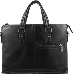 Large Capacity Leather Business Bag Portable Laptop Briefcase for Work Stylish Tote Bag for Men and Women Versatile Travel Laptop Bag Padded Computer Portfolio Bag