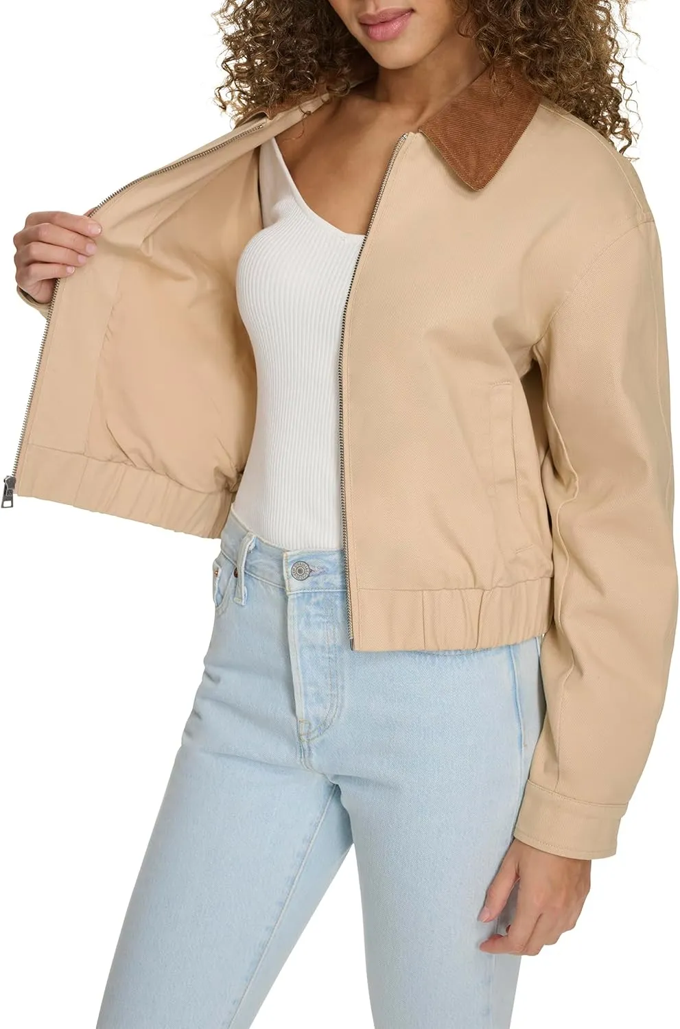 Levi's Women's Cotton Bomber with Corduroy Collar