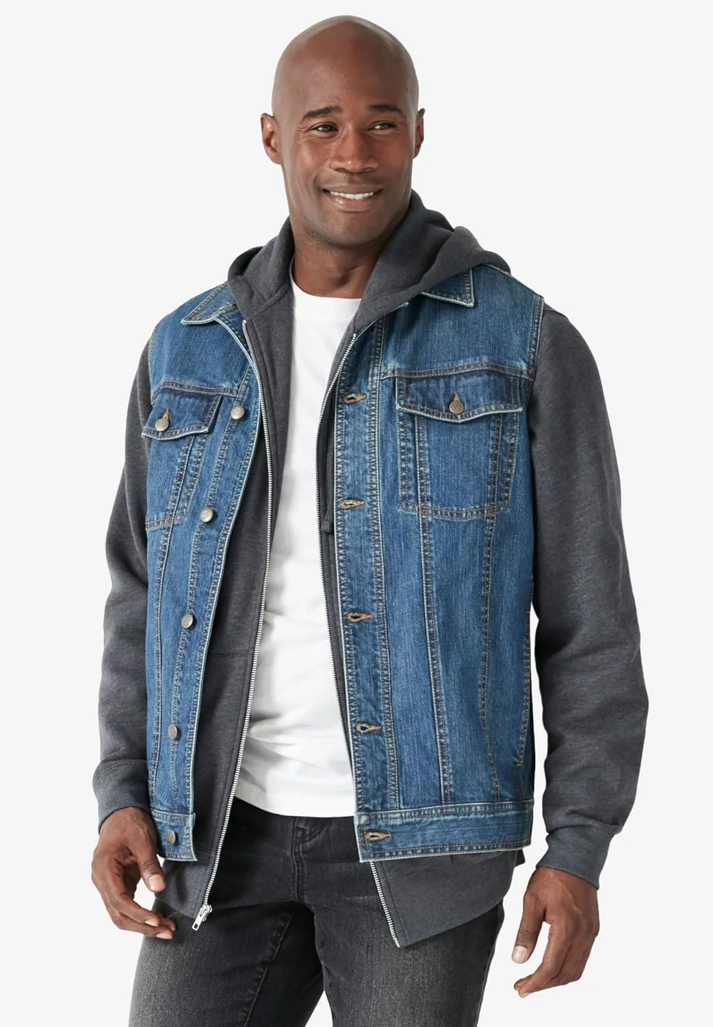 Liberty Blues by KingSize Men's Big & Tall Denim Vest