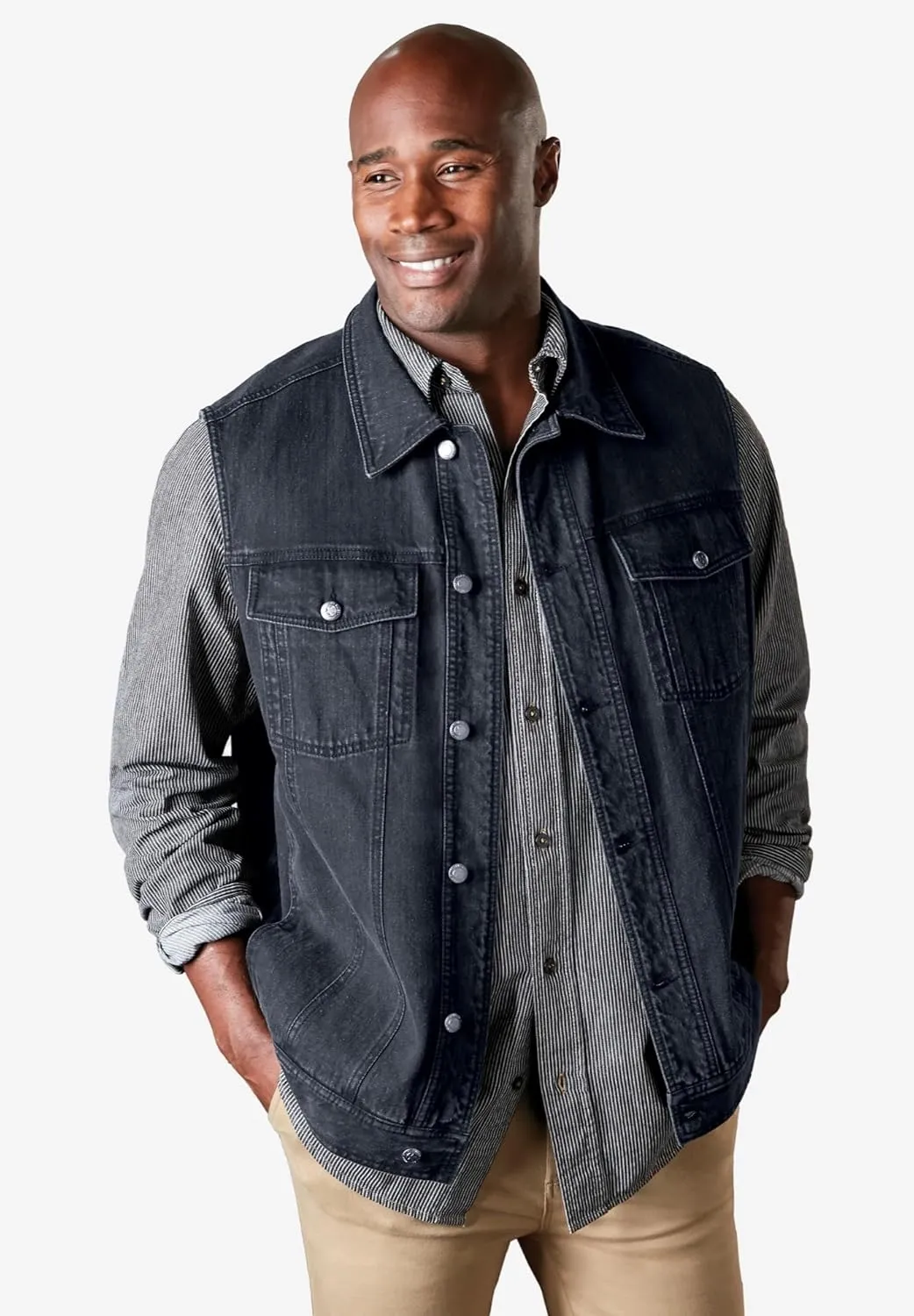 Liberty Blues by KingSize Men's Big & Tall Denim Vest