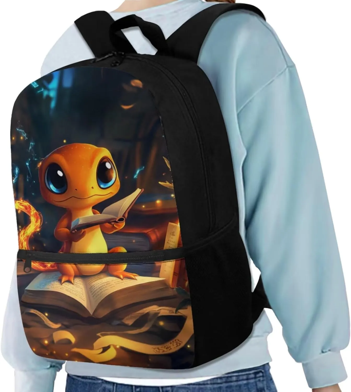 Lizard Bookbag for Boys 5-7 with Lunch Box 4 in 1 Lightwieght Backpack for Boys 8-12 Cool Portable Kids Lunch Bag Insulated Versatile Pencil Case with Slots for Students