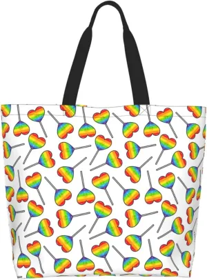 Love Wins Tote Bag For Women Men, Extra Large Market Beach Travel Reusable Grocery Shopping Shoulder Tote Bag