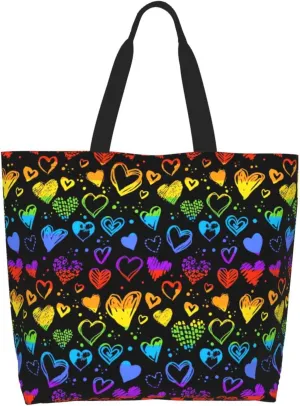 Love Wins Tote Bag For Women Men, Extra Large Market Beach Travel Reusable Grocery Shopping Shoulder Tote Bag