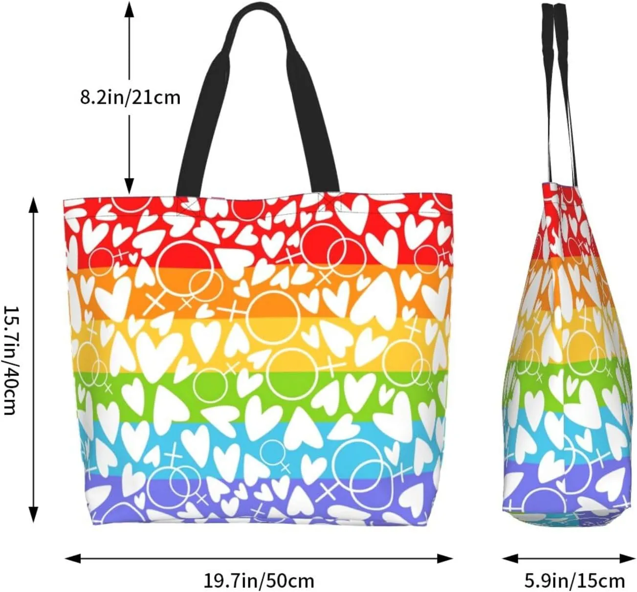 Love Wins Tote Bag For Women Men, Extra Large Market Beach Travel Reusable Grocery Shopping Shoulder Tote Bag