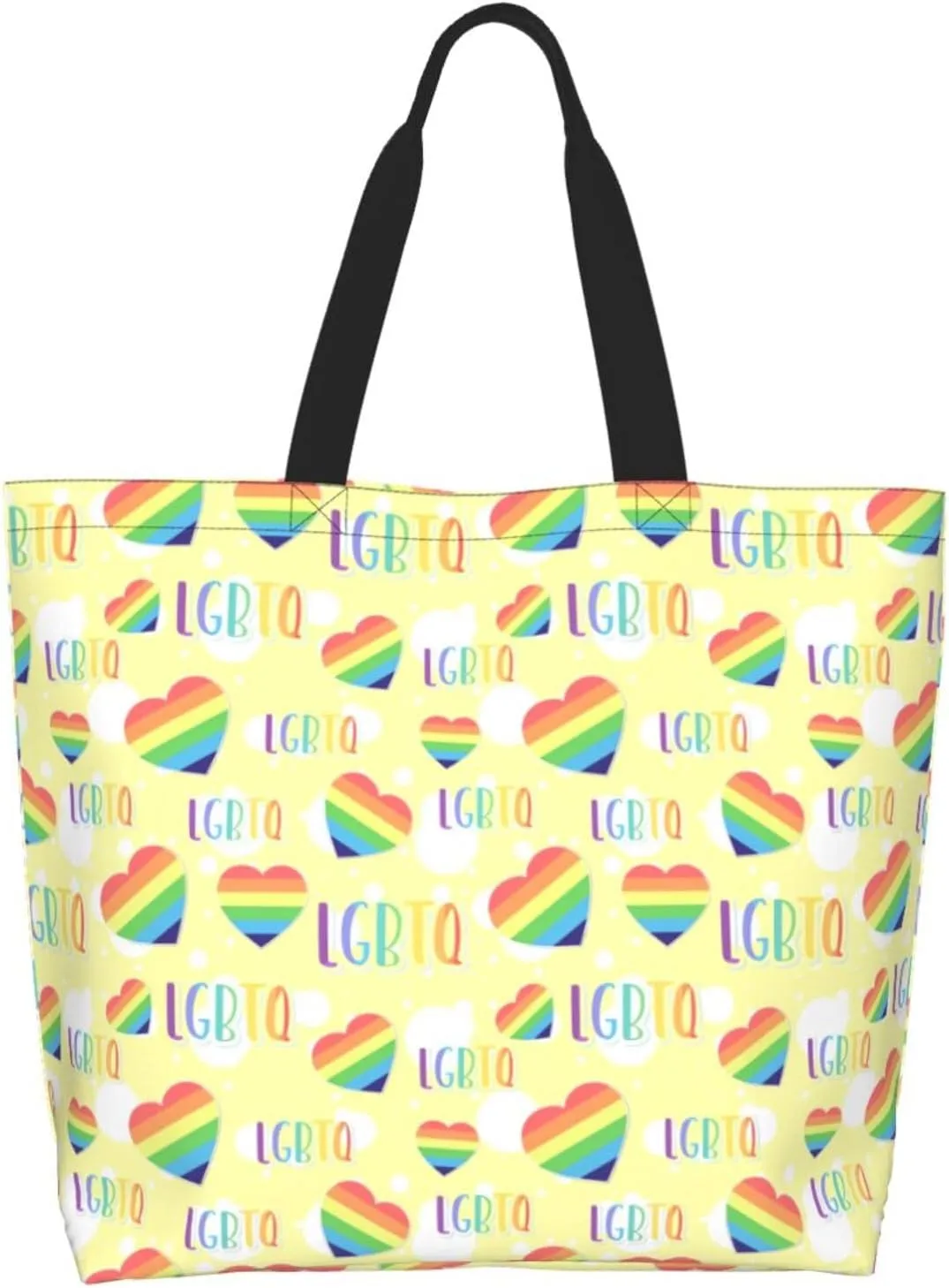 Love Wins Tote Bag For Women Men, Extra Large Market Beach Travel Reusable Grocery Shopping Shoulder Tote Bag