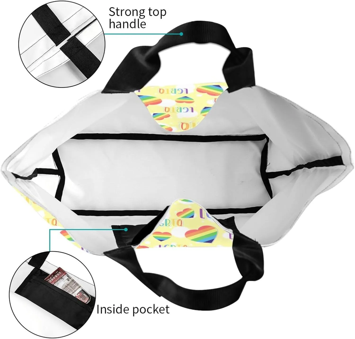 Love Wins Tote Bag For Women Men, Extra Large Market Beach Travel Reusable Grocery Shopping Shoulder Tote Bag