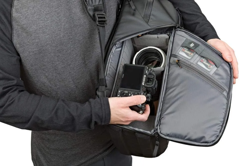 Lowepro Freeline Camera Backpack 350 AW, Black. Versatile Daypack Designed for Travel, Photographers and videographers. for DSLR, Mirrorless, Laptops, Bridge, CSC, Lenses and Travel Gear.