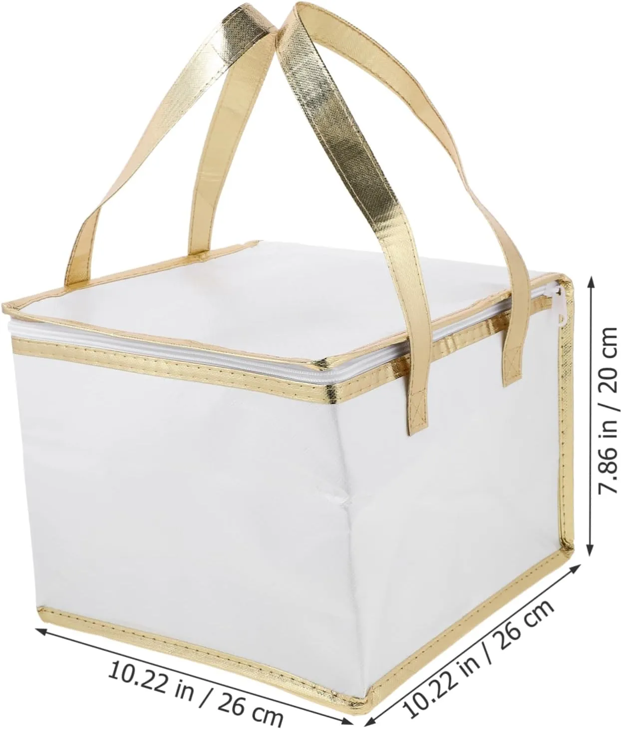 MAGICLULU 1pc Insulated Fresh-keeping Hot for Food Insulated Grocery Insulated Carrier Cold Cooler Storage Thermal Shopping Insulated Take Out White Aluminum