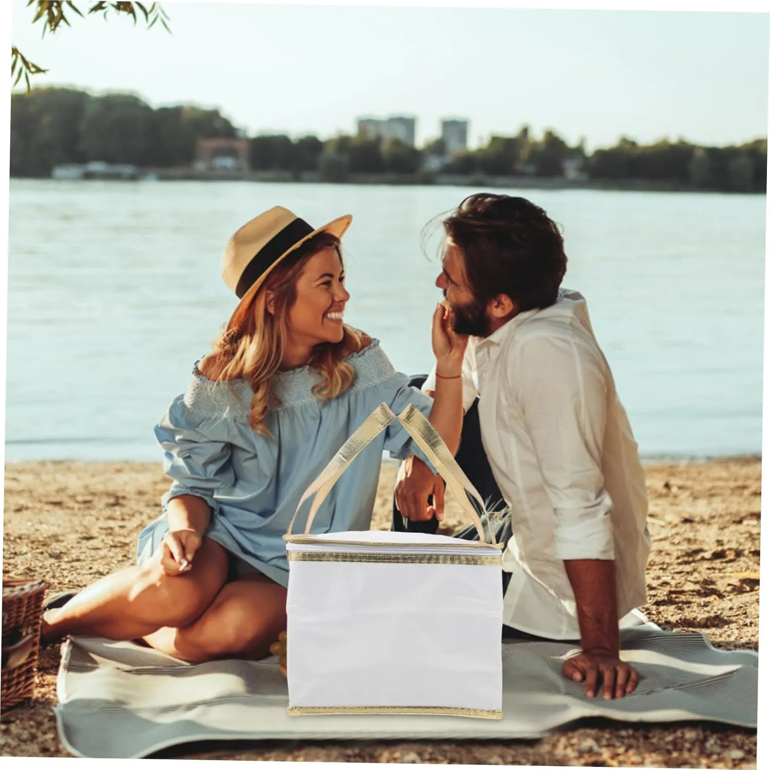 MAGICLULU 1pc Insulated Fresh-keeping Hot for Food Insulated Grocery Insulated Carrier Cold Cooler Storage Thermal Shopping Insulated Take Out White Aluminum