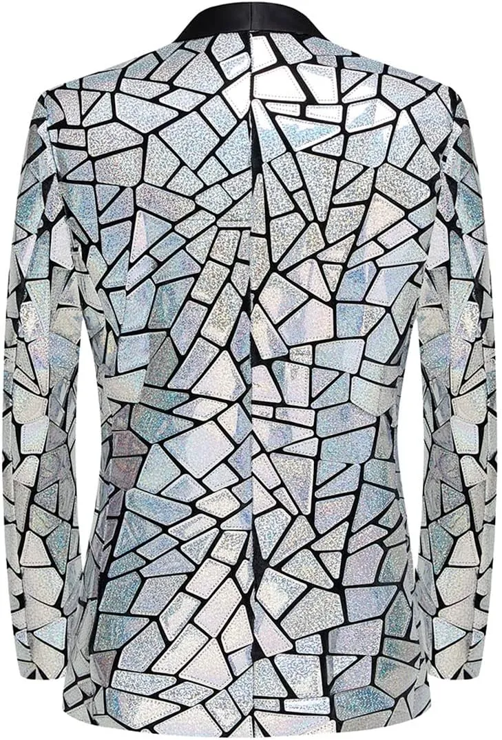 Make a Bold Statement with Our Men's Sequin Blazer - Perfect for Weddings, Parties