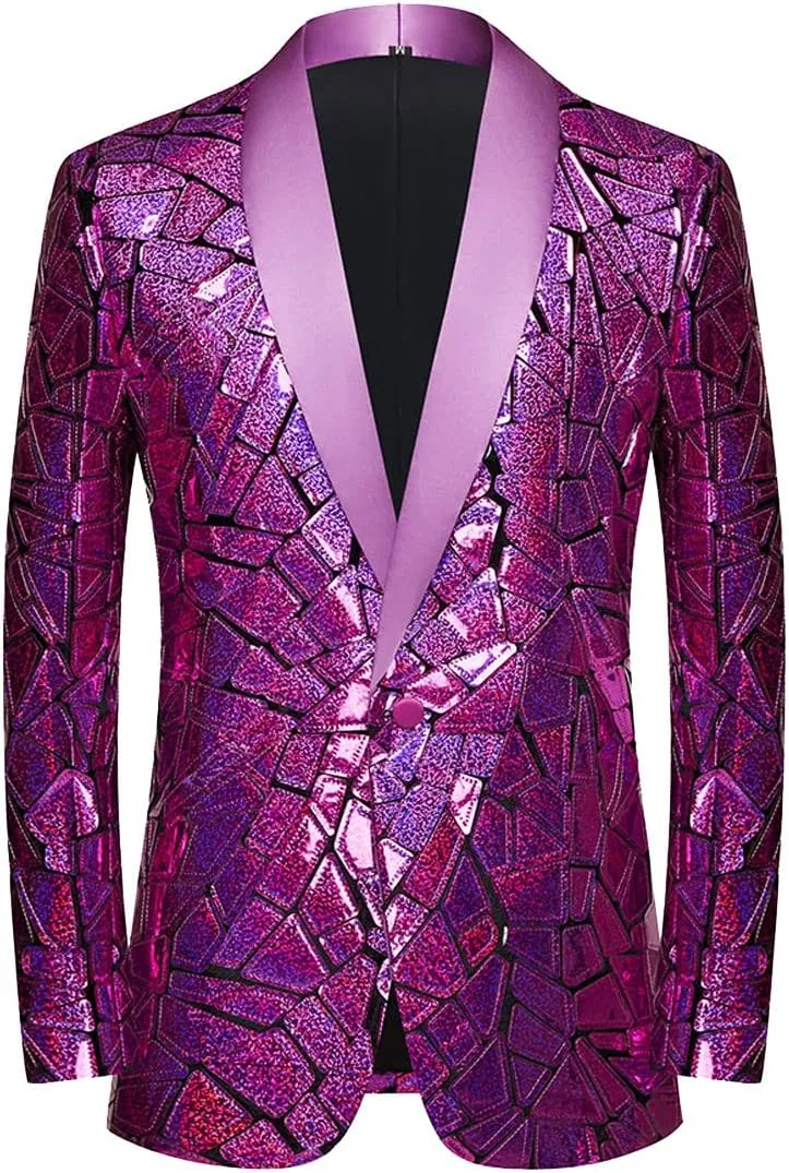 Make a Bold Statement with Our Men's Sequin Blazer - Perfect for Weddings, Parties