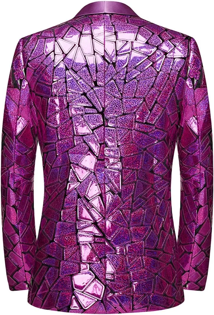 Make a Bold Statement with Our Men's Sequin Blazer - Perfect for Weddings, Parties