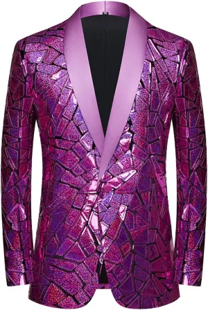 Make a Bold Statement with Our Men's Sequin Blazer - Perfect for Weddings, Parties