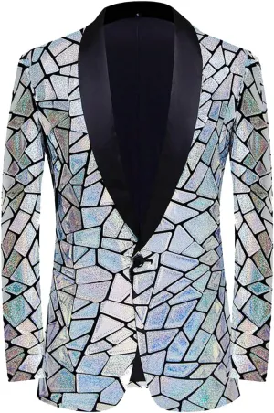 Make a Bold Statement with Our Men's Sequin Blazer - Perfect for Weddings, Parties