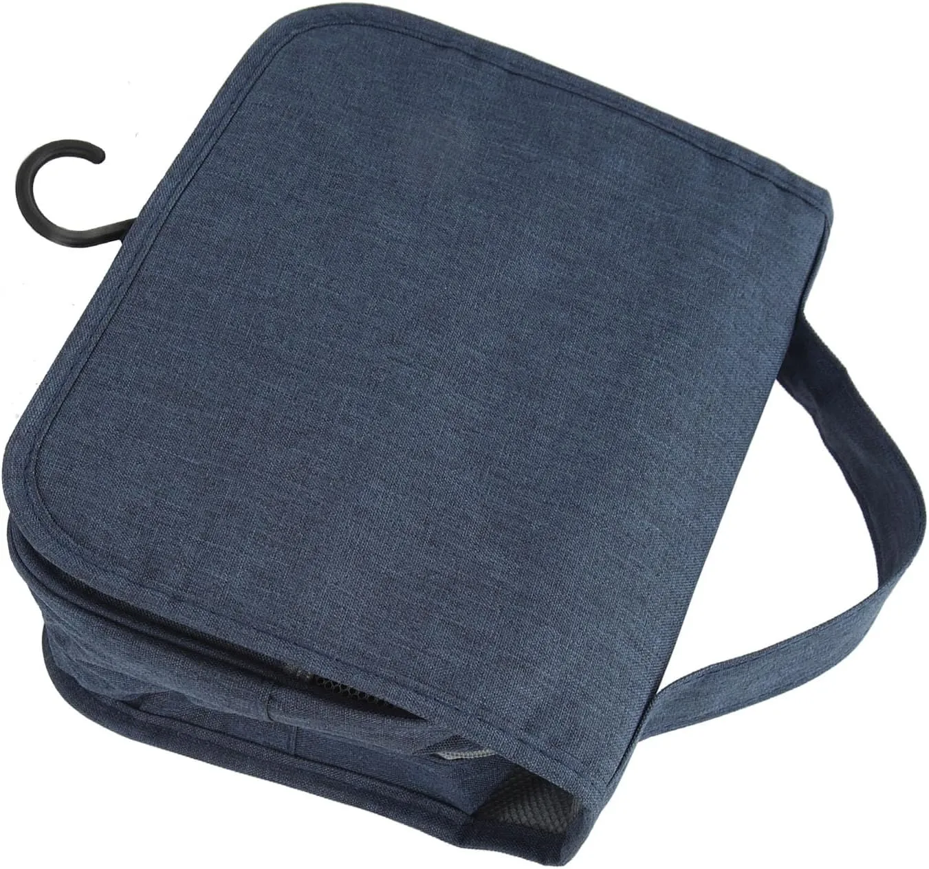 Men's Foldable Travel Toiletry Bag with Hanging Hook, Large Capacity Shaving Bag, Dark Blue, Compact Makeup Organizer for Home, Travel, Business (Dark Blue)