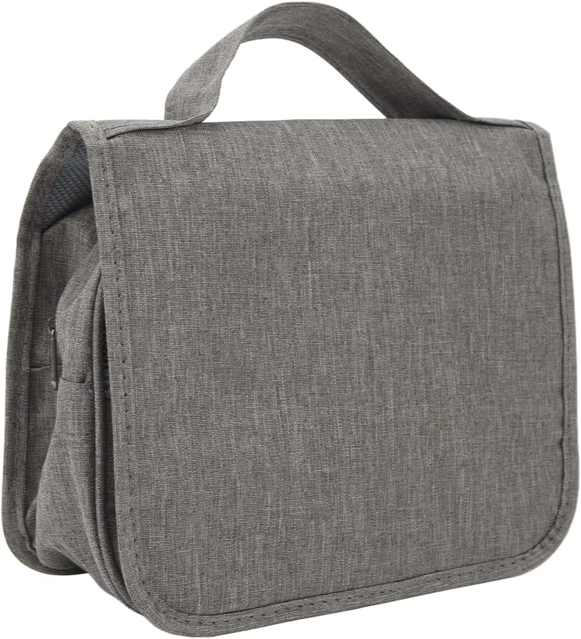 Men's Foldable Travel Toiletry Bag with Hanging Hook, Large Capacity Shaving Bag, Dark Blue, Compact Makeup Organizer for Home, Travel, Business (Grey)