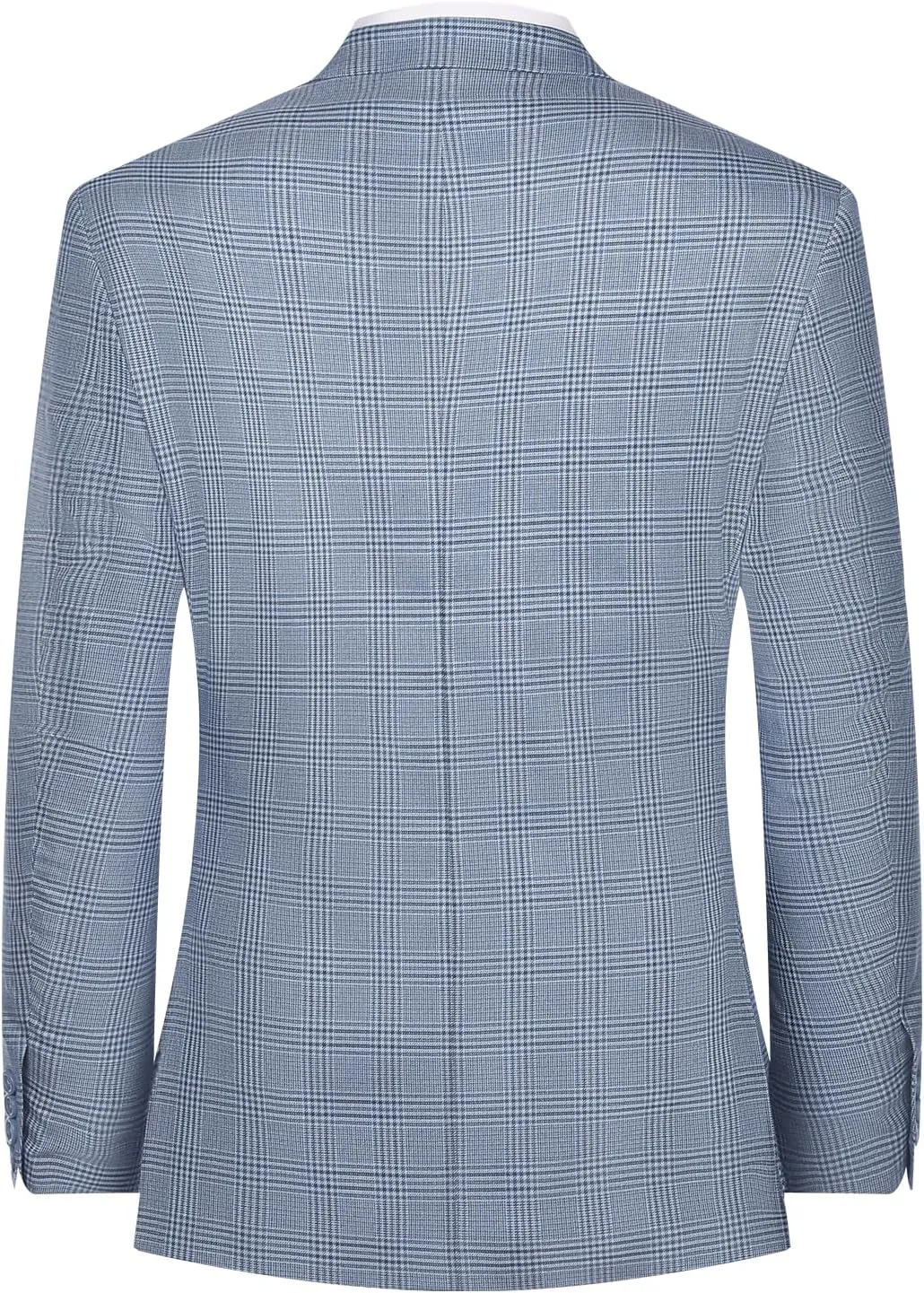 Men's Sport Coat Classic Fit 2 Button Checked Blazer Suit Jacket for Daily Casual Wear