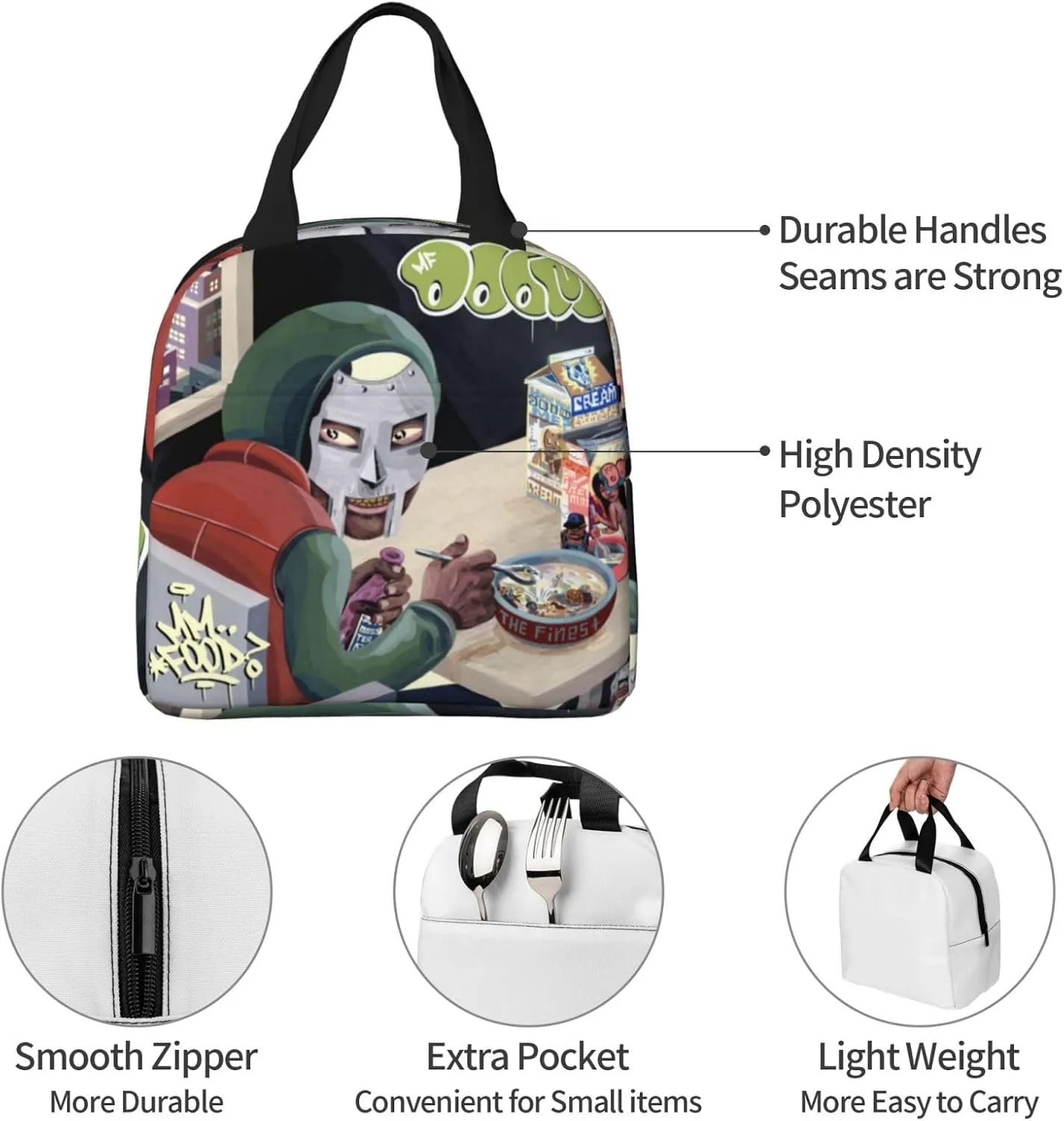 Mfs Music Rapper Dooms Shopping Bag, Portable And Thick, Suitable For Work, Picnicking, And Daily Travel