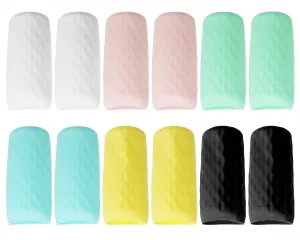 Mini Skater 12pcs Silicone Travel Bottle Cover Reusable Elastic Sleeve Fit Standard Toiletry Container Stretching Bottle Lid Cap for Luggage Bag Suitcase Prevent Leakage Solution (Multi colors)