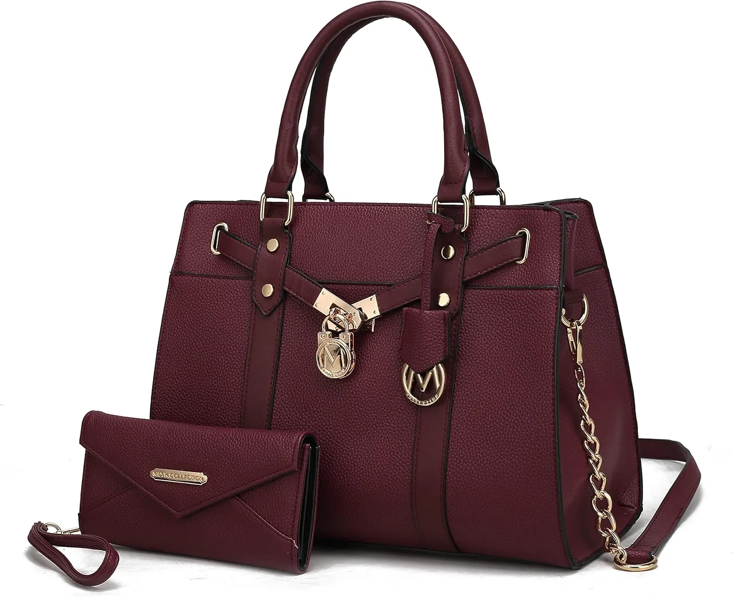 MKF Collection Tote Bag for Women, Vegan Leather Top-Handle Crossbody Satchel & Wristlet Wallet Purse Handbag