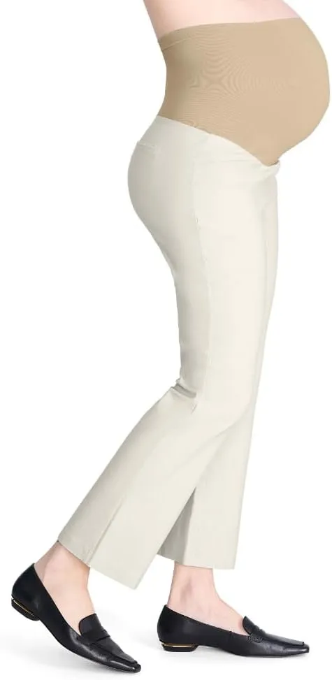 Motherhood Maternity Women's Super Stretch Secret Fit Over The Belly Ankle Straight Leg Pregnancy Dress Pants for Work