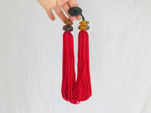 Multi-strand Necklace. Amber & Black Jade