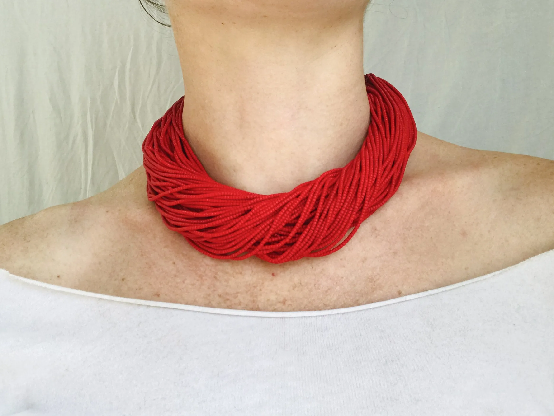 Multi-strand Necklace. Amber & Black Jade