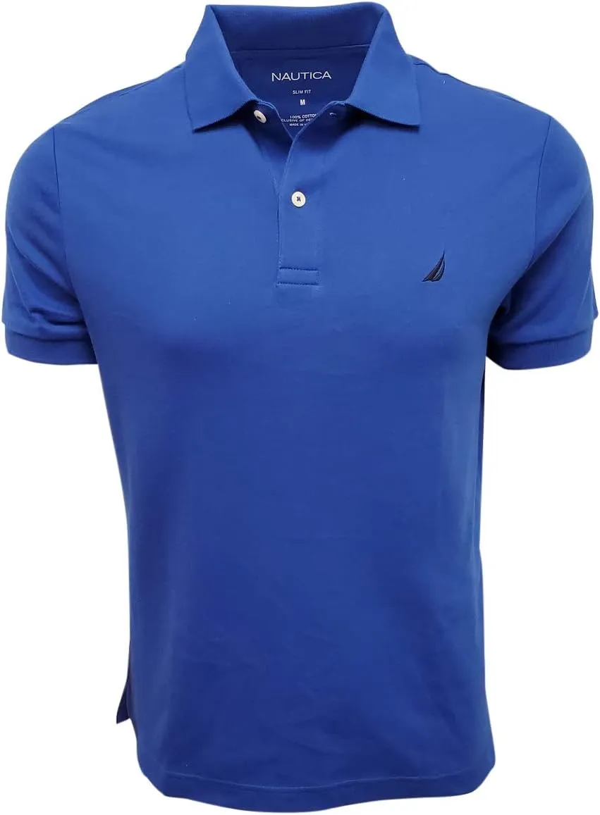 Nautica Men's Slim Fit Short Sleeve Solid Polo Shirt