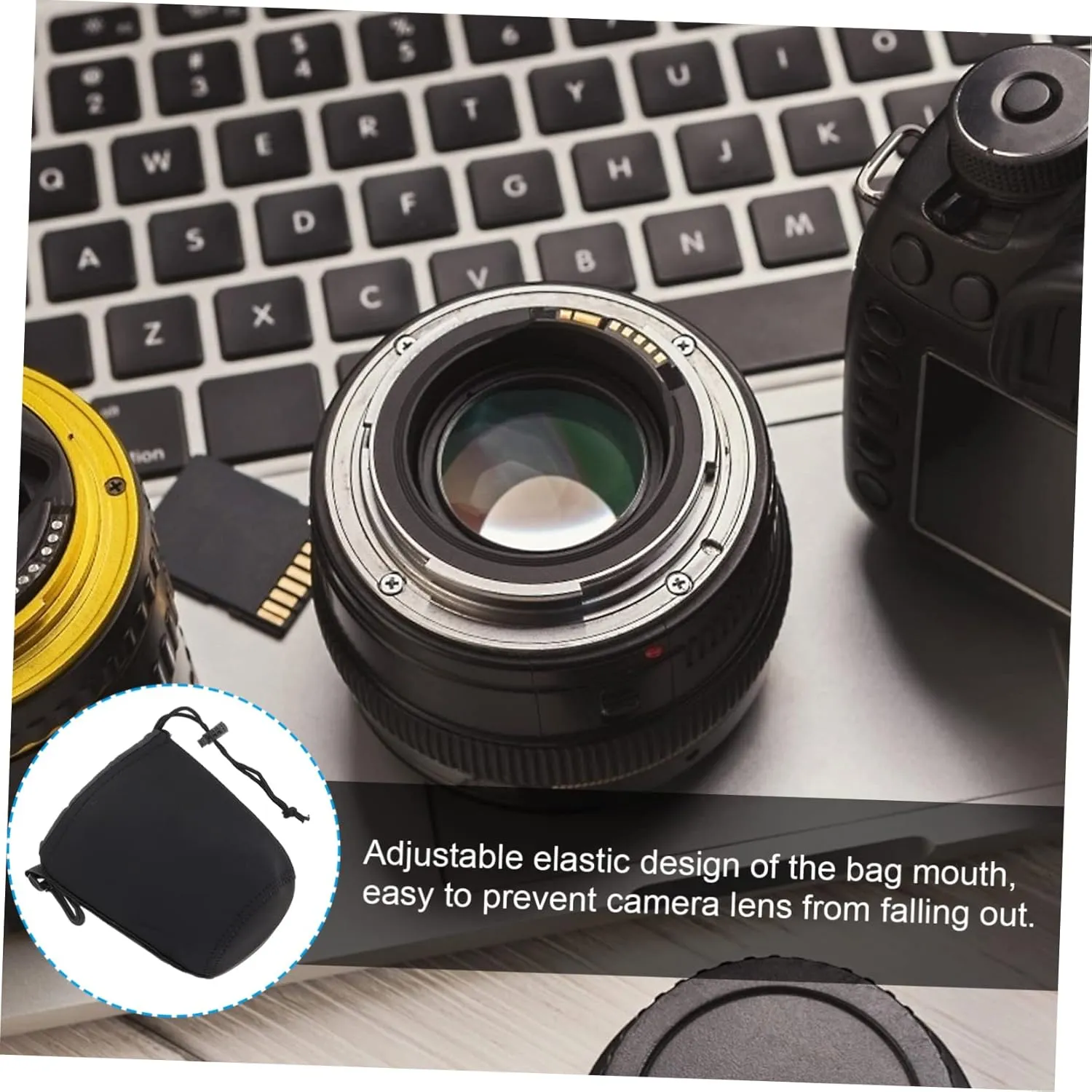 Neoprene Lens Case Pouch Dslr Camera Lens Pouch Bag Carabiner Small Size
