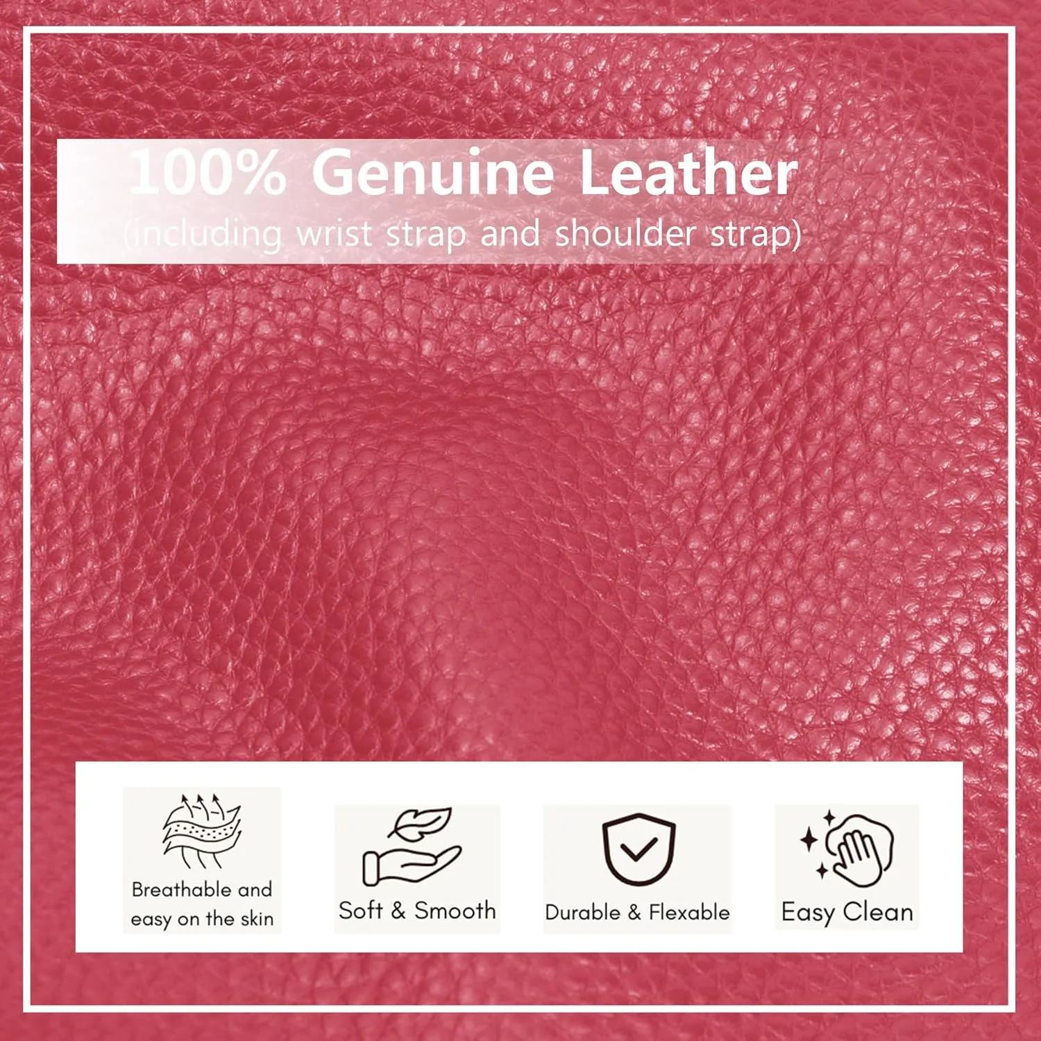 NGIL Women Genuine Leather Crossbody Wristlet, Women's Handbag, Chic Shoulder Bag Small Wristlet Wallet, Golden Accent Zipper