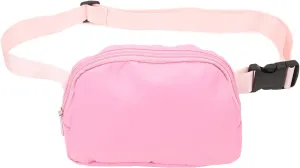 Nylon Fanny Pack, Adjustable Belt Waist Pouch with Zipper Pockets Rich Interior Layout Inner Layer Design Fashionable and Versatile for Daily Travel 600D (Roseate)