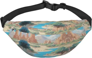 oasis in the desert Travel Fashion Waist Bag, Suitable for Sports, Running, Cycling, Traveling, Fishing Boys Large Crossbody Waist Bag,