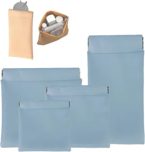 Onavee - 4 PCS Onavee Organizer Pouch, Onavee Purse Organizer, Pouchic - Personalized Snap Closure Leather Organizer Pouch (Blue)