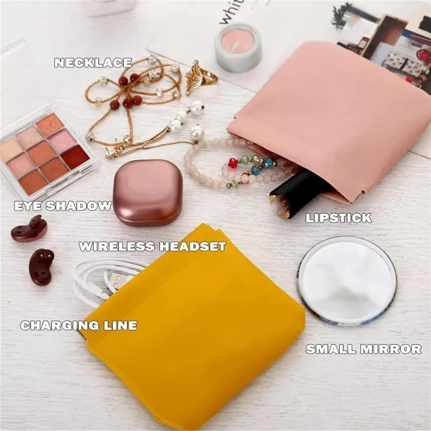 Onavee - 4 PCS Onavee Organizer Pouch, Onavee Purse Organizer, Pouchic - Personalized Snap Closure Leather Organizer Pouch (Purple)