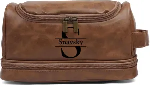 Personalized Toiletry Bag for Men - Custom Name or Initials Leather Dopp Kit,Hanging Toiletry Bag for Men Gift for Birthday, Christmas, or Fathers Day
