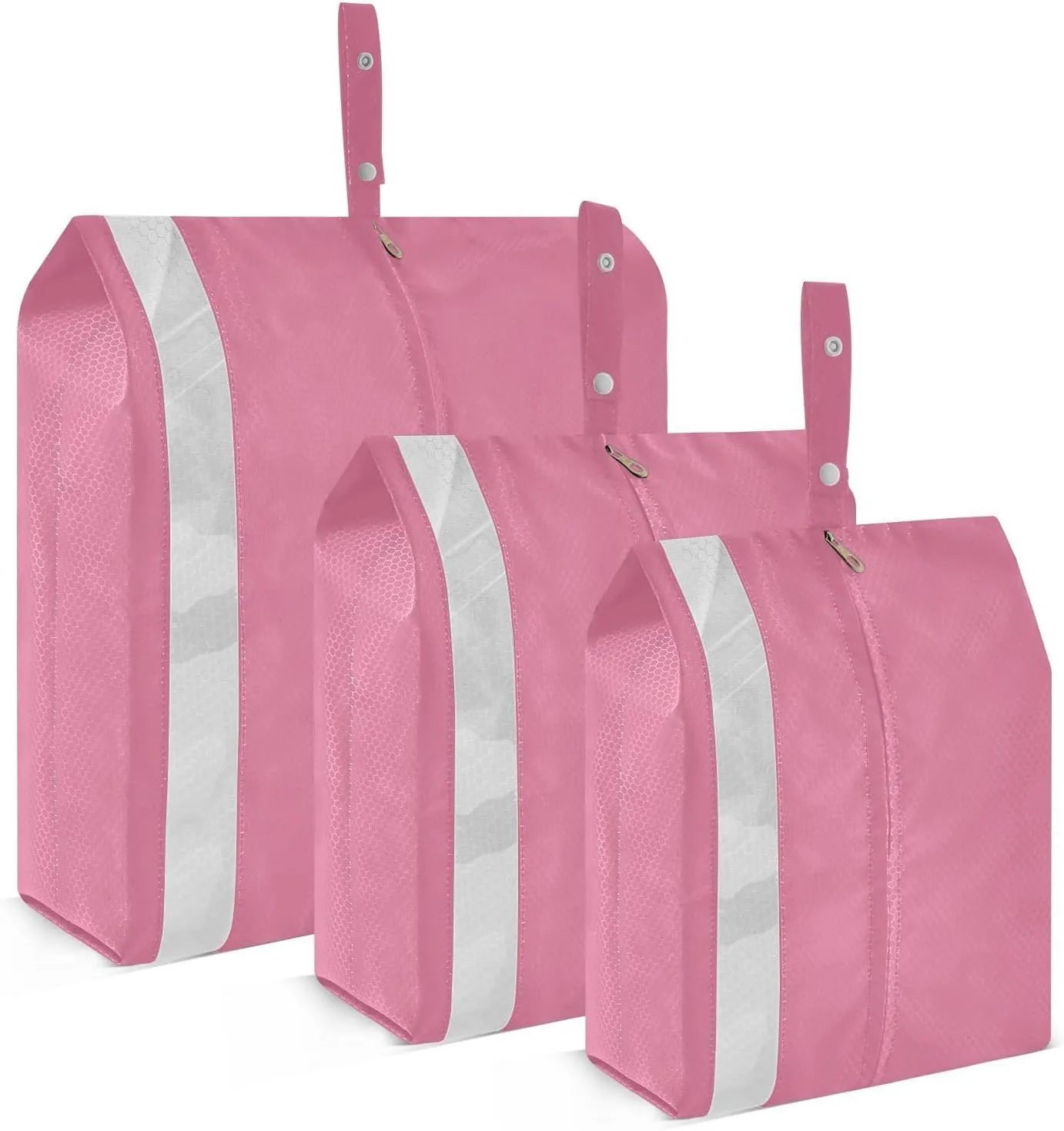 Plain Pale Violet Red Solid Color Packing Cubes Set of 3, Lightweight Travel Luggage Organizers Foldable Bags for Easy Packing and Organization