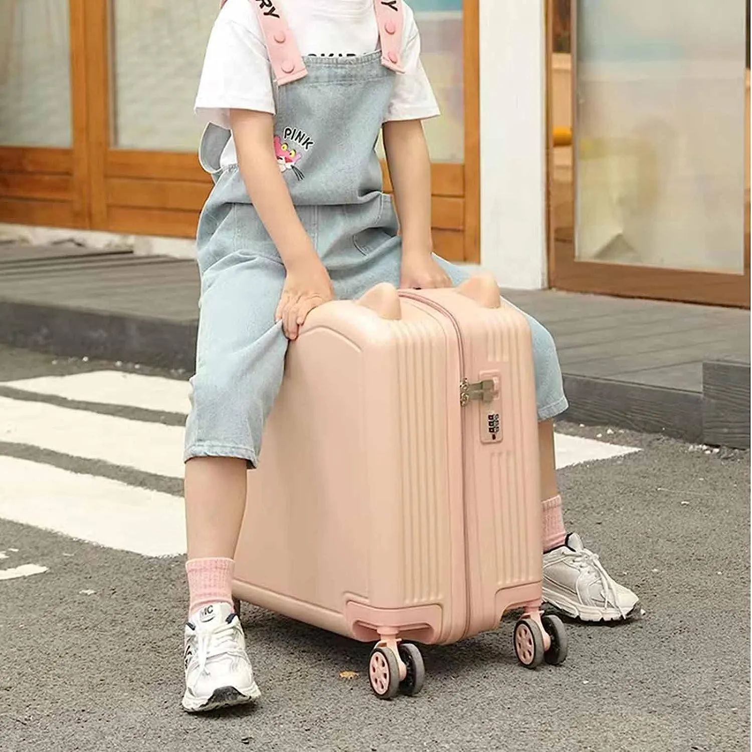 portable Luggage Suitcases With Wheels Cute Fashion Luggage Large-capacity Boarding Carry On Luggage Wear-resistant Combination Lock Suitcase exquisite (Green 43 * 46 * 22CM)