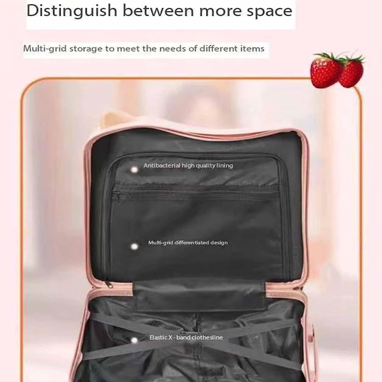 portable Luggage Suitcases With Wheels Cute Fashion Luggage Large-capacity Boarding Carry On Luggage Wear-resistant Combination Lock Suitcase exquisite (Green 43 * 46 * 22CM)