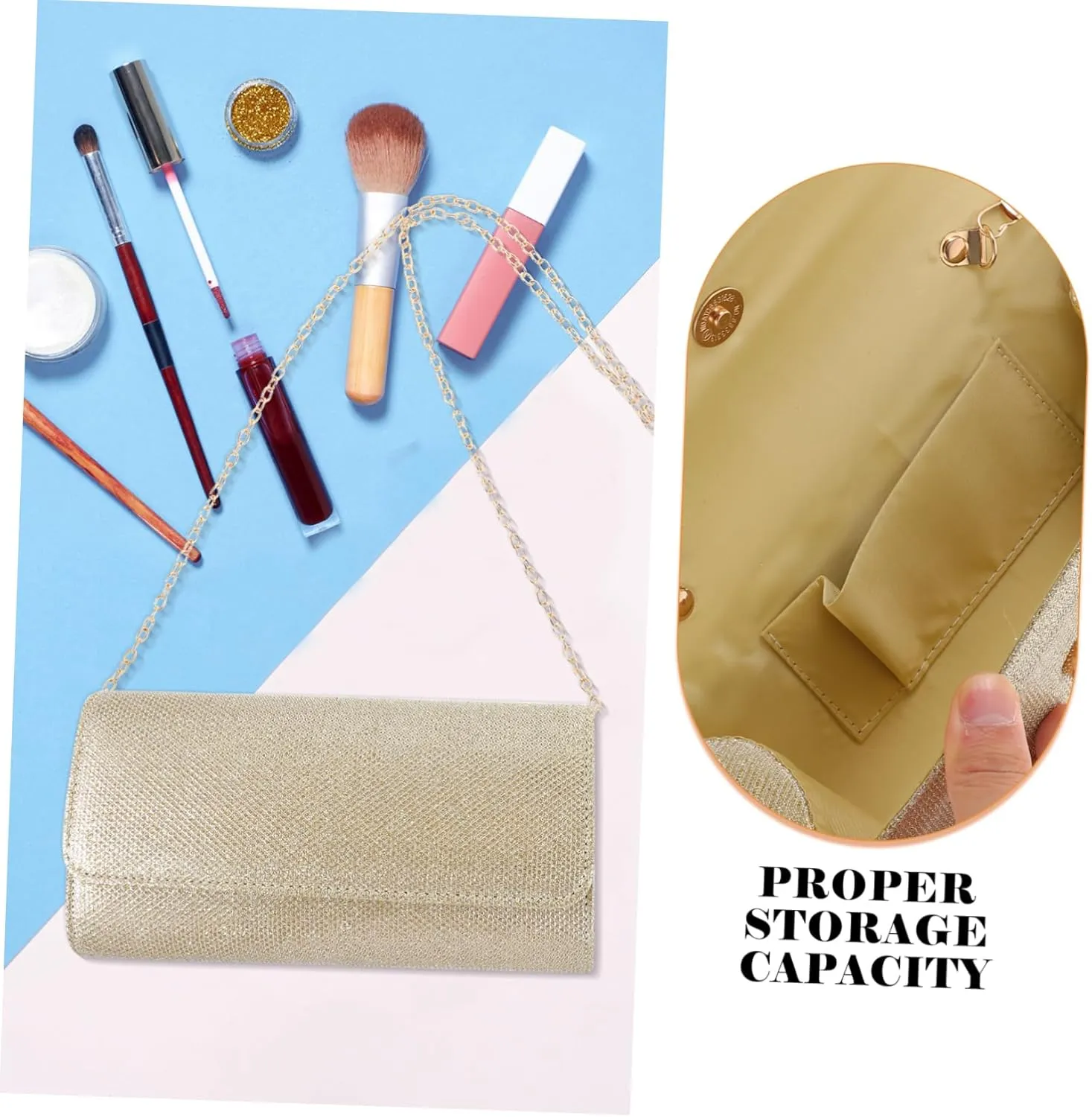 PRETYZOOM Handbag Lady Clutch Bag Purse for Party Women Evening Bag Clutch Bag with Chain Strap Clutch Bag for