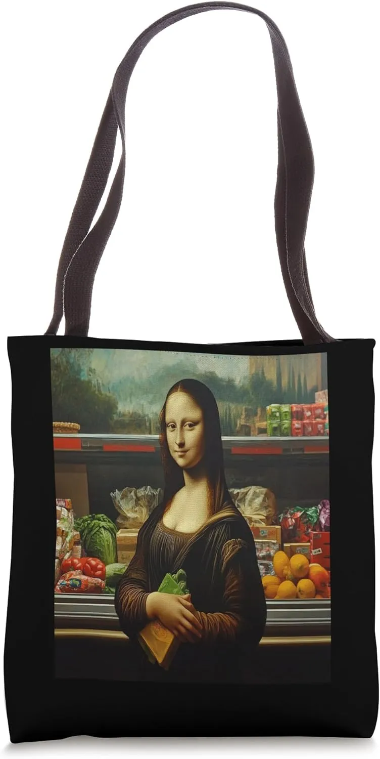 Renaissance Mona Grocery Shopping Humorous Market Lisa Art Tote Bag