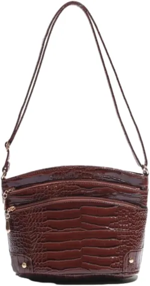 Retro Bucket Bags Women 2025 Spring Trendy Crocodile Print Shoulder Crossbody Purse Tote Handbag Multi Compartments