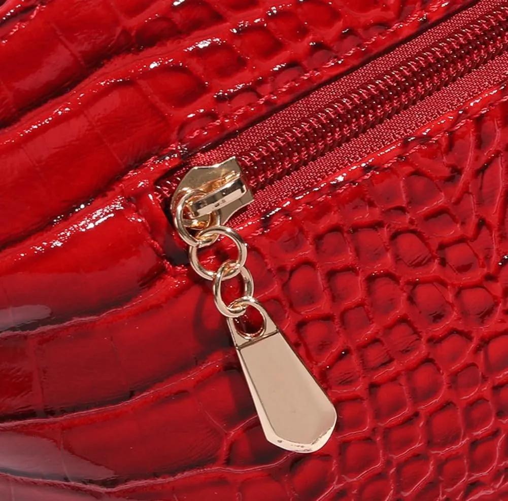 Retro Bucket Bags Women 2025 Spring Trendy Crocodile Print Shoulder Crossbody Purse Tote Handbag Multi Compartments