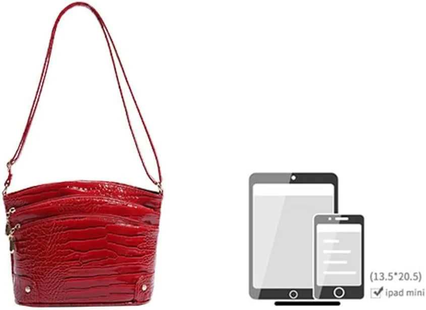 Retro Bucket Bags Women 2025 Spring Trendy Crocodile Print Shoulder Crossbody Purse Tote Handbag Multi Compartments