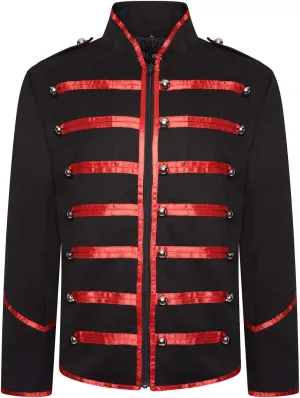 Ro Rox Marching Band Mens Drummer Military Jacket, Parade Jacket for Music Festivals, Cosplay, Halloween, Themed Parties