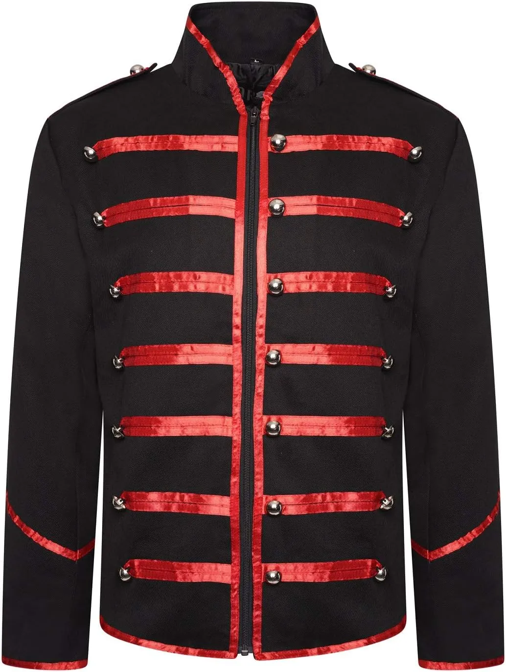 Ro Rox Marching Band Mens Drummer Military Jacket, Parade Jacket for Music Festivals, Cosplay, Halloween, Themed Parties